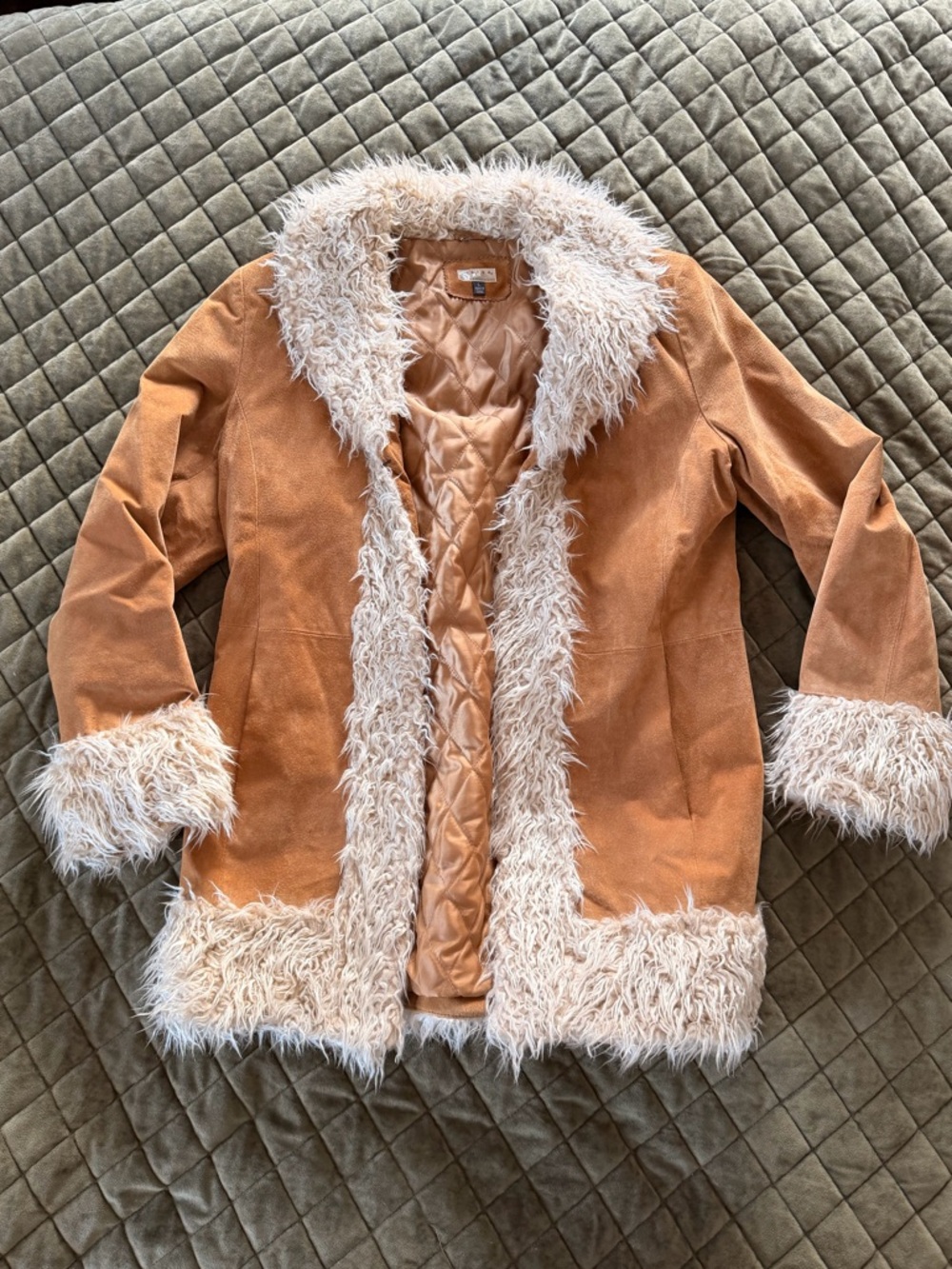 Penny Lane Leather Jacket with Shearling Trim